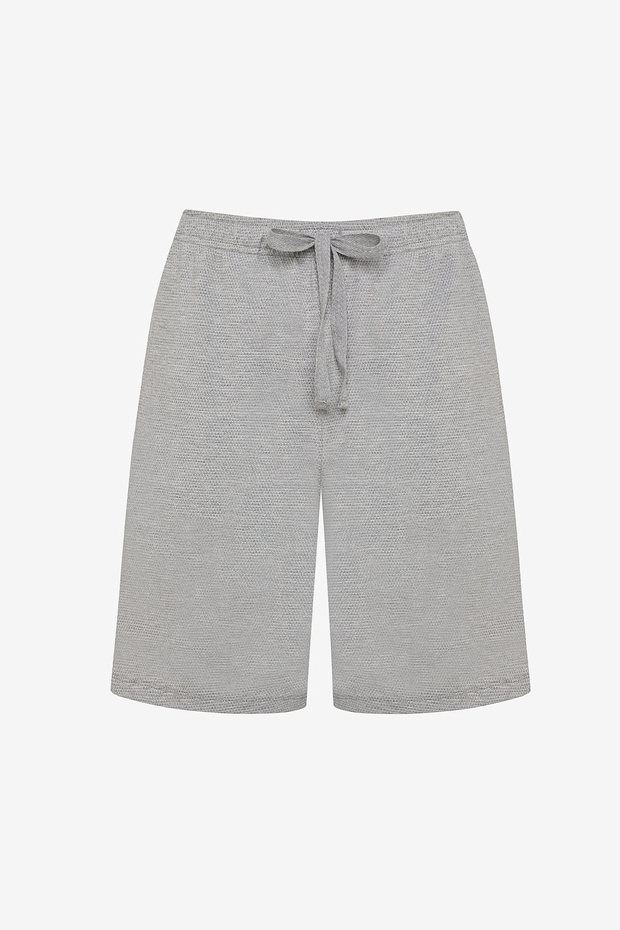 Basic Gray Şortlu Pijama Takımı - 3