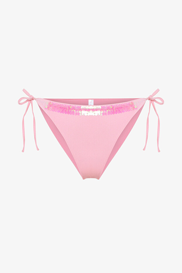 Sequin Sequined Pink Bikini Bottom - Gamze Erçel Collection - 5