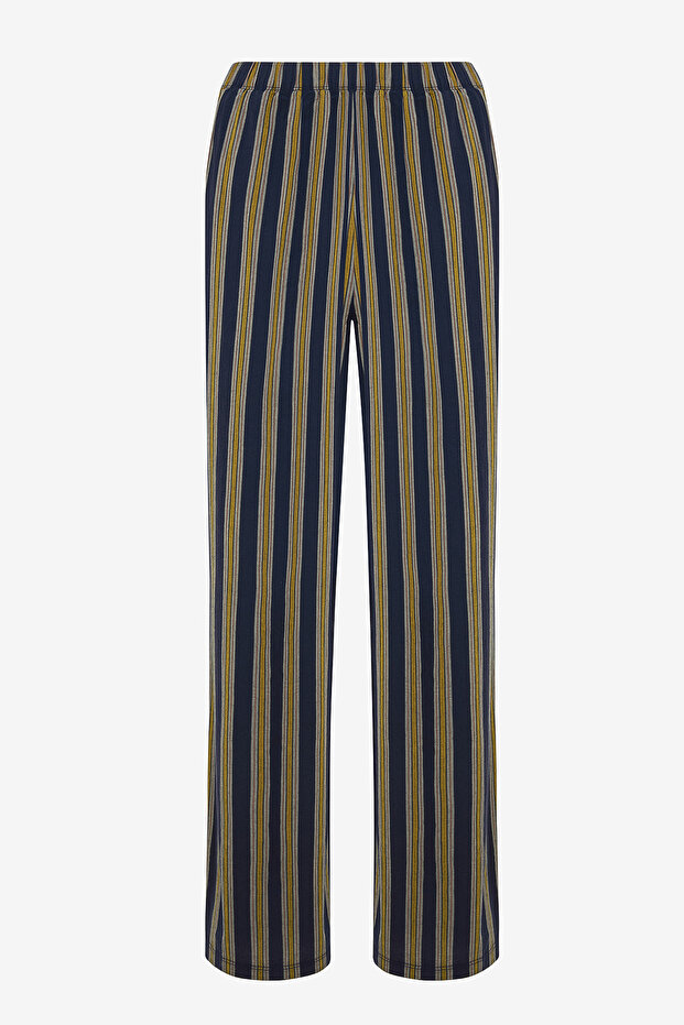 Stripe Çok Renkli Gömlek Pijama Takımı - 3