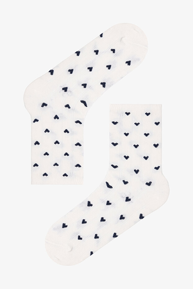 Colored Heart 3lü Soket Çorap - 4