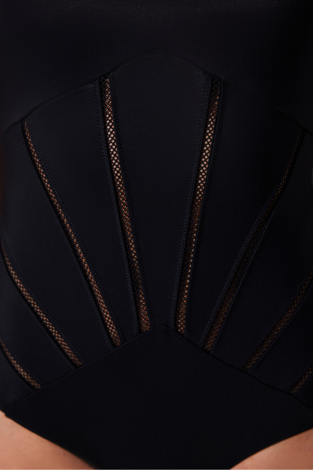 Basic Shapewear Korseli Siyah Mayo - 4