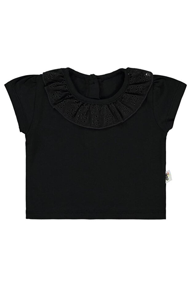 Collar Embroidered 6-18 Months T-Shirt - Black 6-9 Months