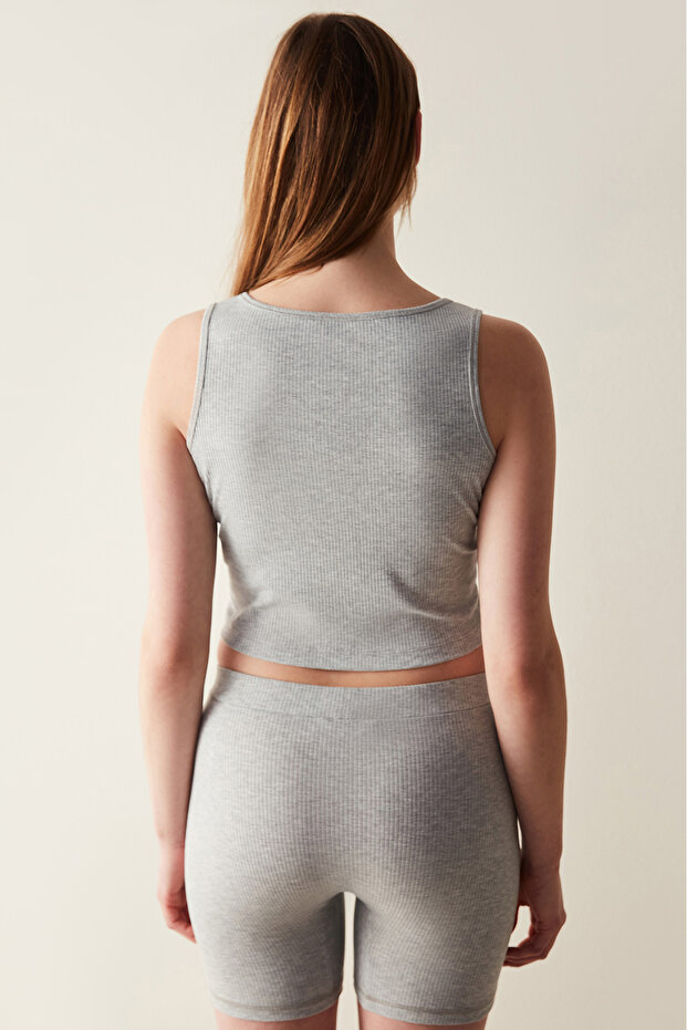 Weekend Atlet Gri Pijama Üstü - 6