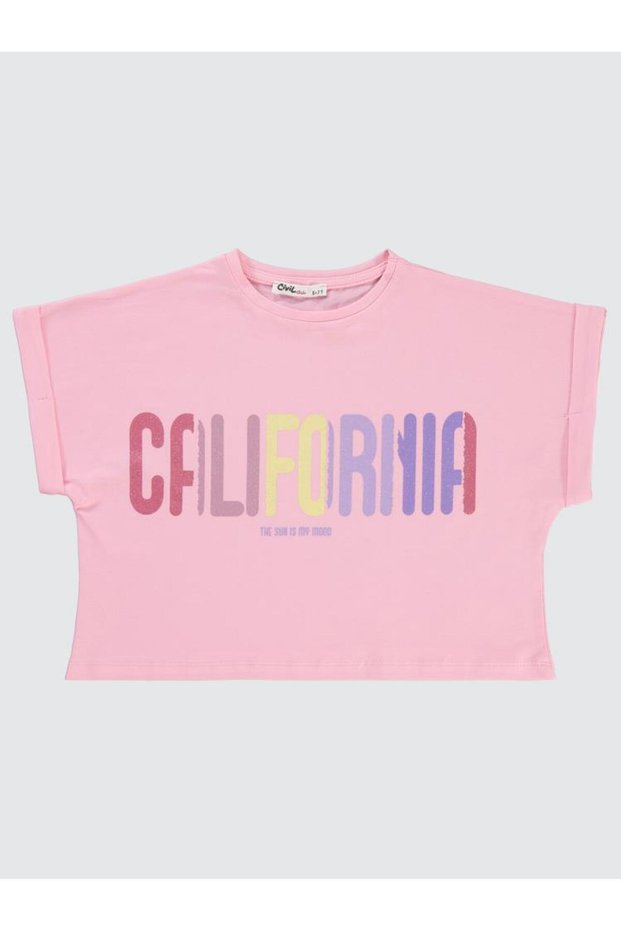 California Printed 10-13 Years Old T-Shirt - Pink 13-14 Years Old