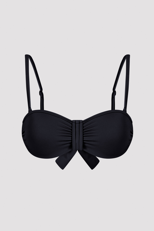 Siyah Basic Pop Ekstra Dolgulu Push-Up Bikini Üstü - 4