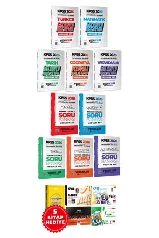 KPSS 2026 Ortaöğretim Ön Lisans Konu Anlatımı+ Soru Bankası Modüler Set - 1