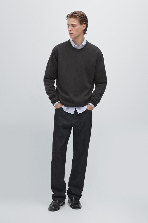 Yün karışımlı bisiklet yaka triko kazak - 1