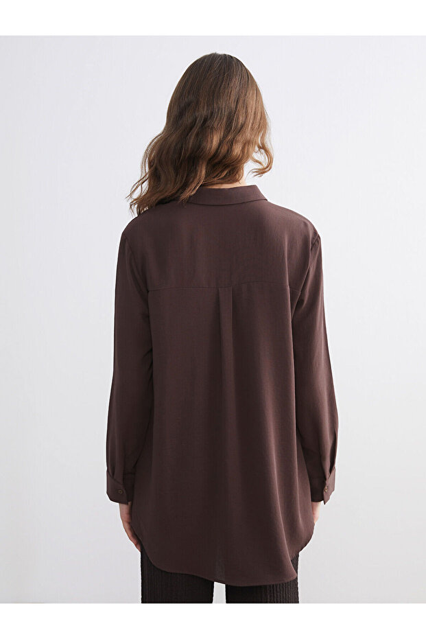 Cep Detaylı Kadın Gömlek Tunik - 4