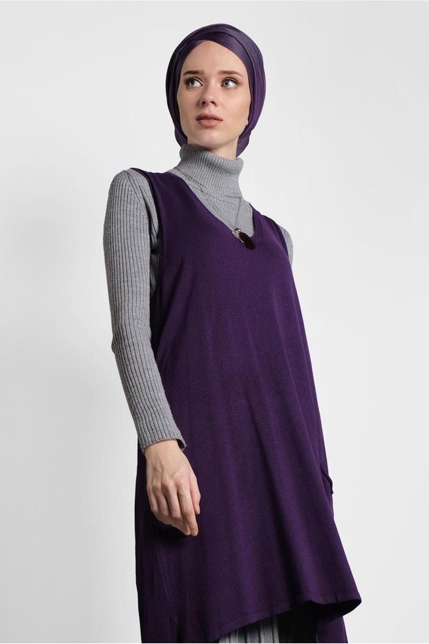 V-Neck Knitting Sueveter 40071