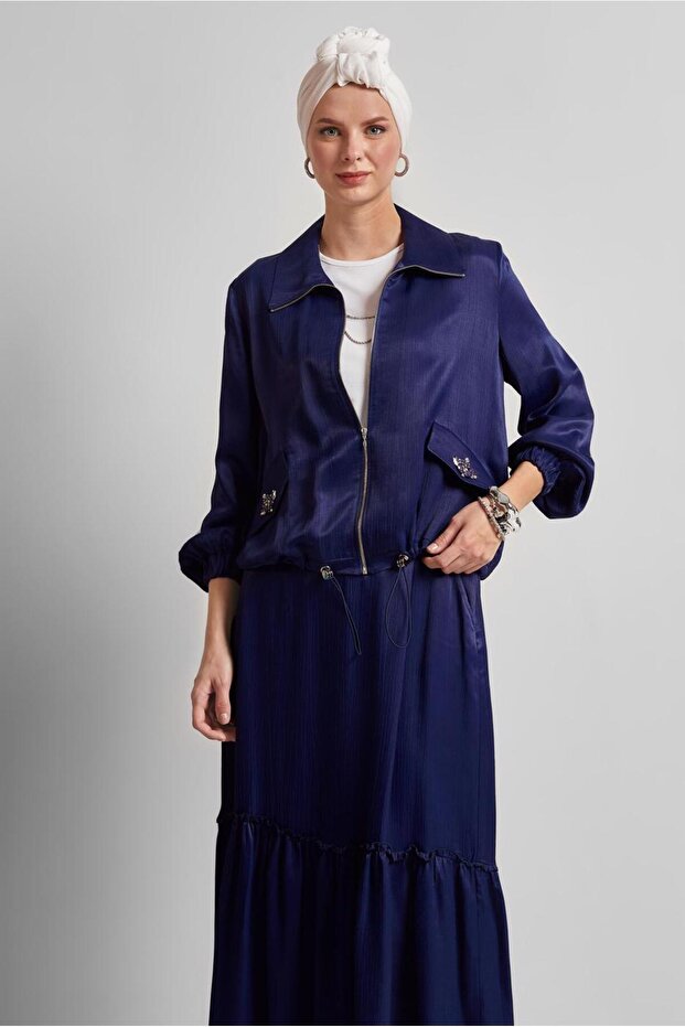Skirt Satin Suit 45378