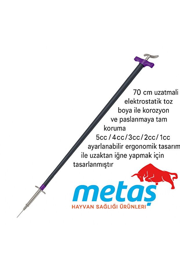 70 cm Uzatmalı Ayarlanabilir Enjektör | Elektrostatik Toz Boyalı – 1cc/2cc/3cc/4cc/5cc - 1