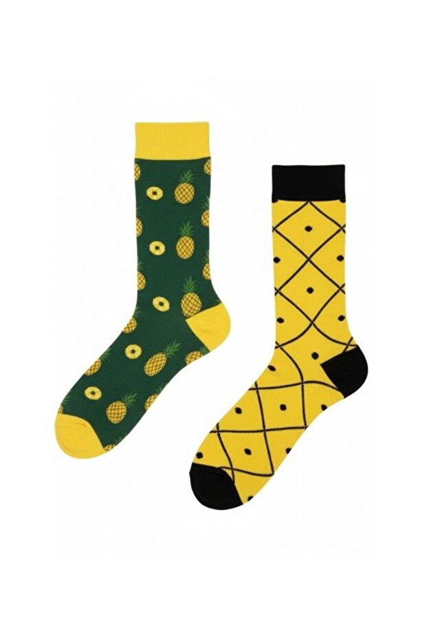 جوارب منقوشة على شكل أناناس يمين ويسار - 2