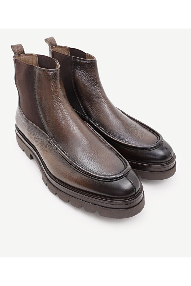 Retro Görünümlü Lastikli Deri Bot - 4