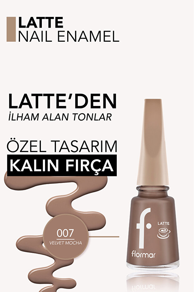 Latte Yüksek Pigmentli & Parlak Bitişli Kahve Tonlu Oje - 2