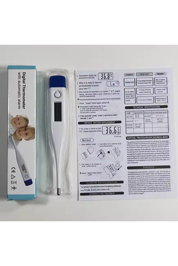 Deep Blue 1 PC Digital Thermometer Good Quality Clinical Oral Underarm Rectal Test Baby Adult Fever - 4