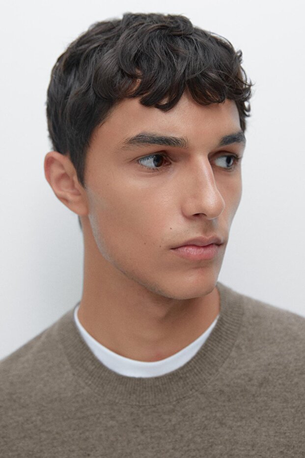 Yün karışımlı bisiklet yaka kazak - 4