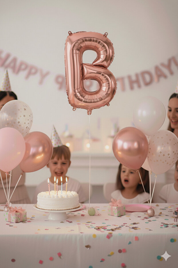 Rose Gold Foil Balloon 36 - 40 cm Letter B