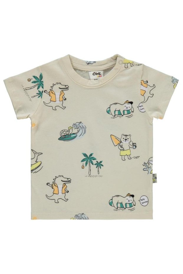 Baby Boy T-Shirt 6-18 Months Stone Color