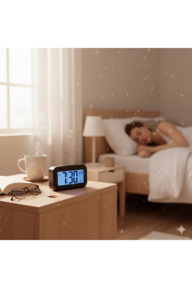 DİJİTAL MASA SAATİ TERMOMETRELİ ALARMLI - 3
