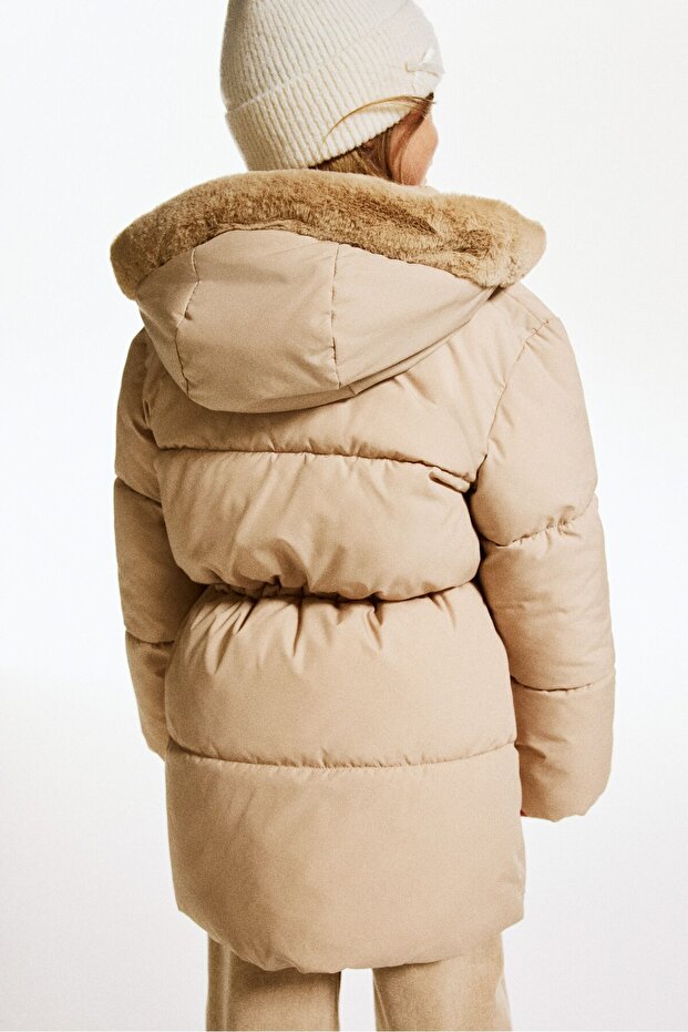 Kapüşonlu Pofuduk Ceket - 3