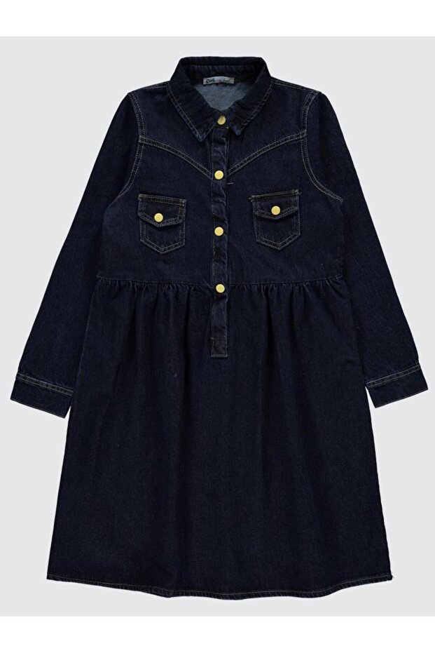 Half-Patch Dress for Ages 10-13 - Blue 13-14 Years Old