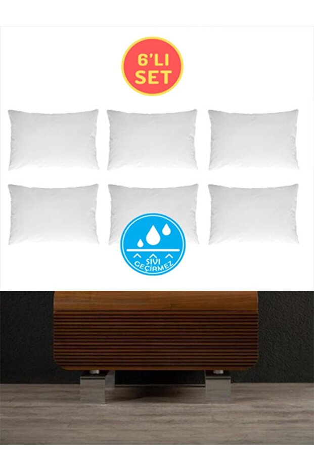 Protector de pernă cu fermoar, rezistent la lichide, 6 bucăți - 6