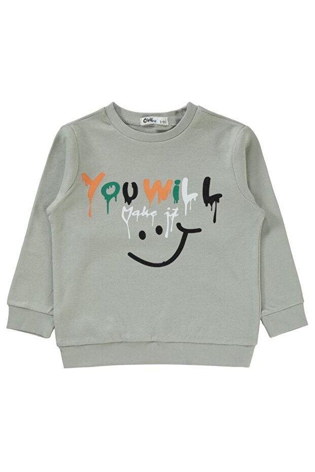 Taksi Printed 2-5 Years Old Sweatshirt - Gray 3-4 Years Old