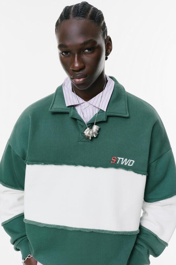 STWD panelli polo sweatshirt - 6