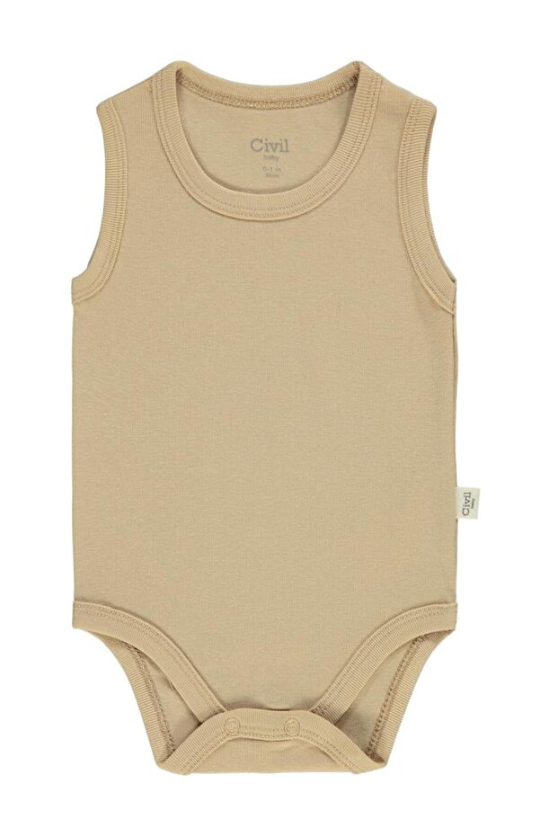 Solid Color 3-9 Months Snap-On Bodysuit - Brown 3-6 Months