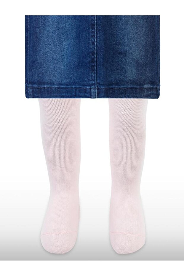Basic Plain Terry Baby Girl Pantyhose - Pink