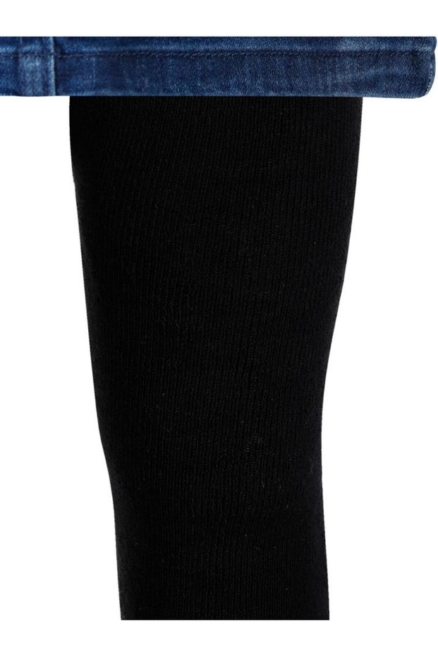 Girl's Basic Plain Terry Pantyhose |   Towel |   School Nursery and Daily Use - Black