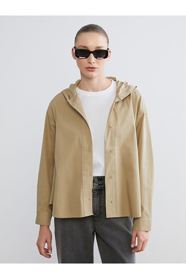 Hooded Oversize Women's Shirt