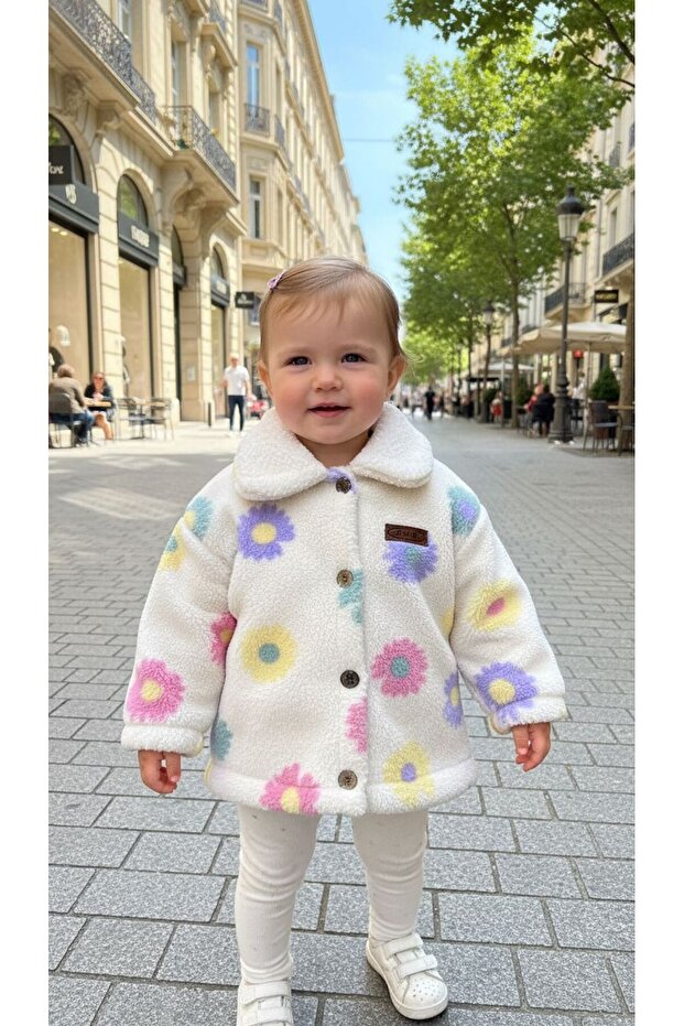 LUX ÇİÇEKLİ KIZ ÇOCUK MONTU - 2