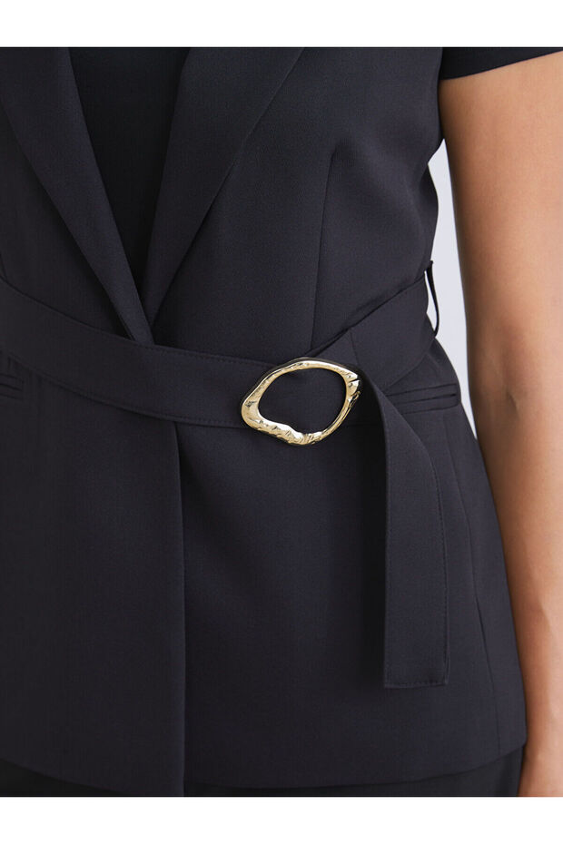 LCW VisionSiyah Ceket Yaka Kadın Klasik Yelek - 3