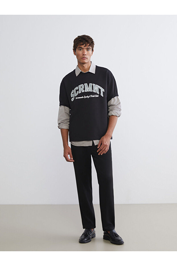 Elastic Waist Gabardine Men's Trousers