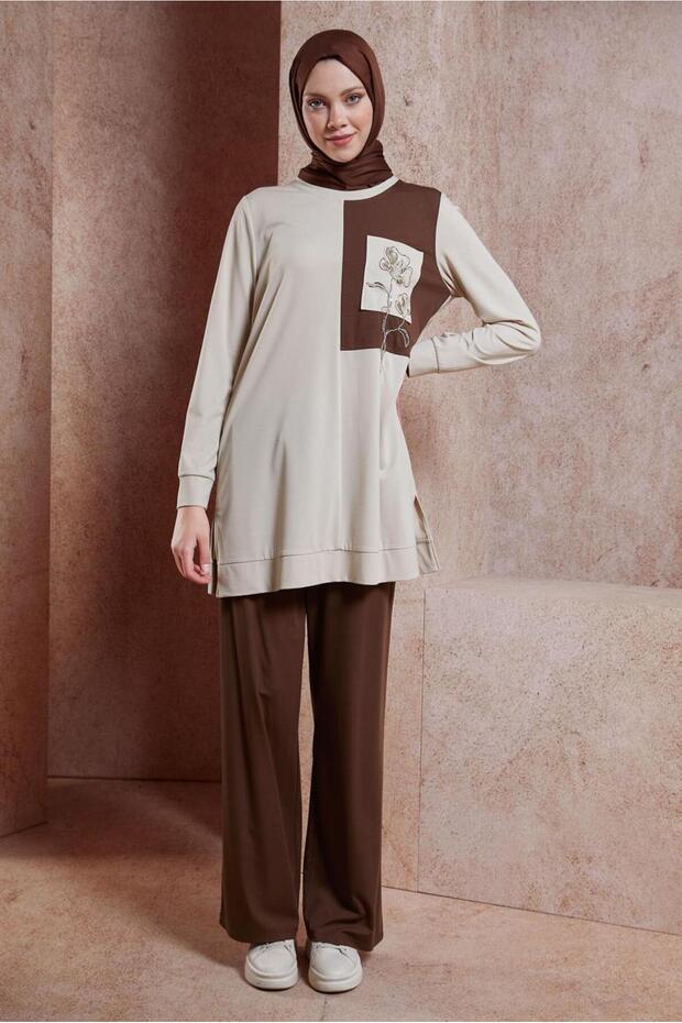Embroidered Pants Track Suit Set 44700