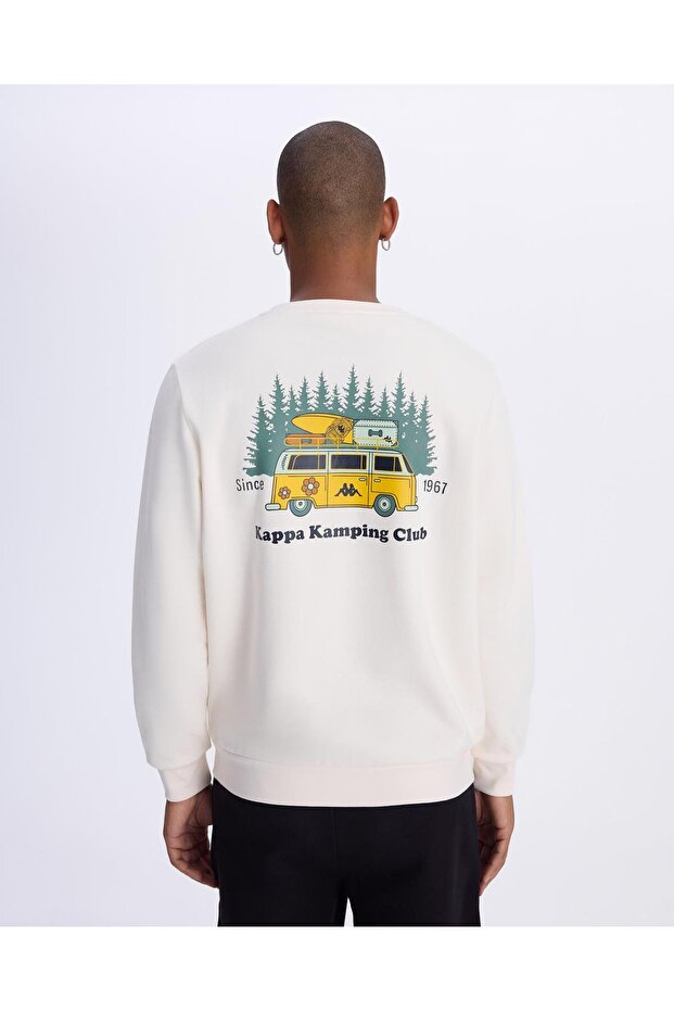 Authentic Graphik Pyke Unisex Beyaz Regular Fit Sweatshirt - 3