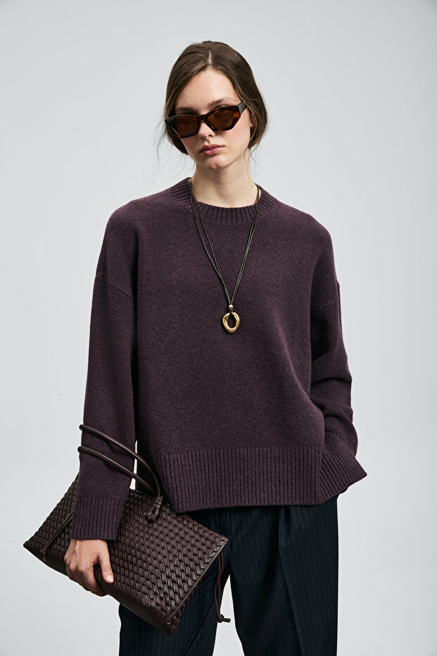 Pamela Kadın Kazak Mürdüm - 3