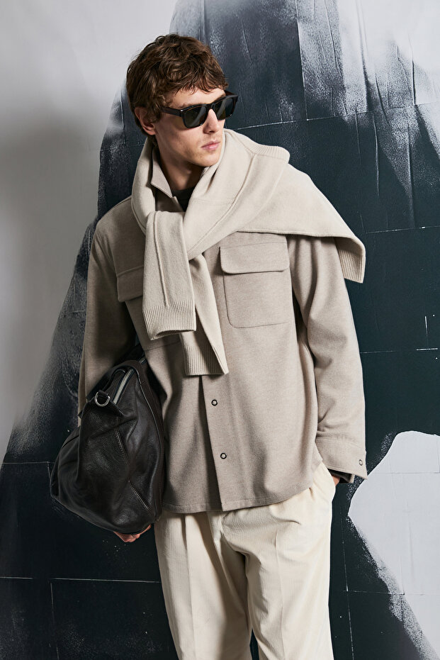 Ador Erkek Basic Gömlek Regular Fit Bej - 4