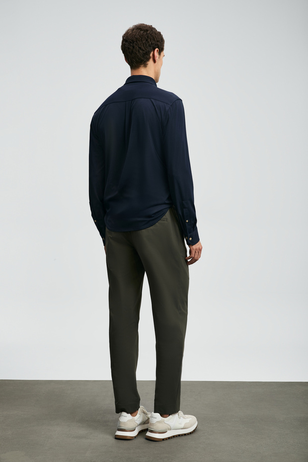 112010668 Carl Erkek Basic Gömlek Regular Fit Erkek Gömlek LACİVERT - 6