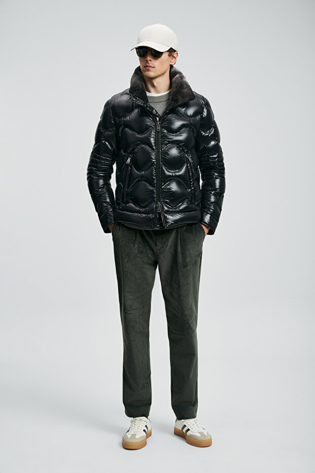 Roy Kaz Tüyü Erkek Mont Siyah - 3