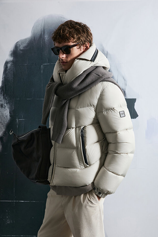 Jacop Kaz Tüyü Erkek Mont Taş - 1