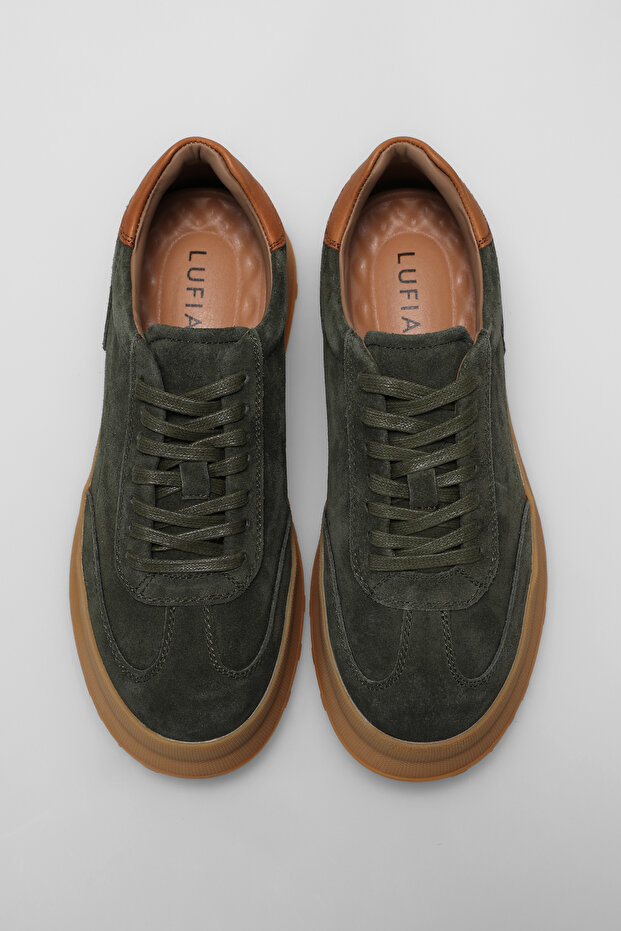 Adam Erkek Deri Sneaker Ayakkabı Yeşil - 3