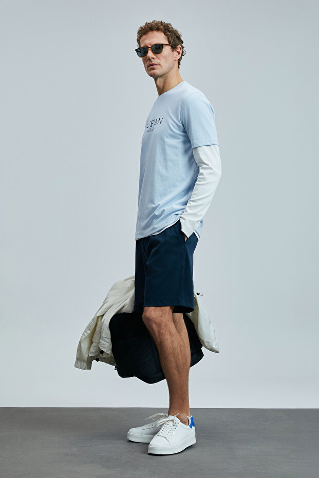 Moon Erkek Şort Eşofman Lacivert - 2