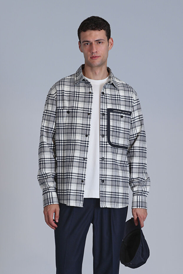 Hard Erkek Basic Gömlek Slim Fit Lacivert - 1