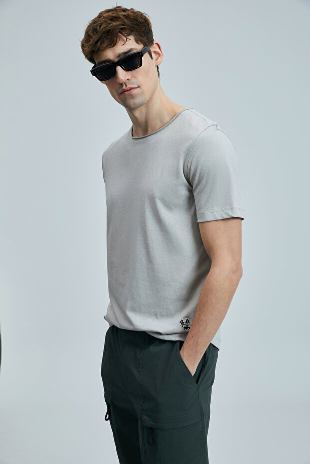 Junya Erkek Basic Tişört Bej - 5