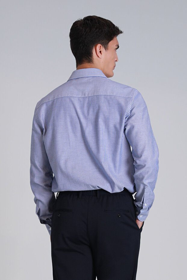 Strıt Erkek Basic Gömlek Slim Fit Lacivert - 6