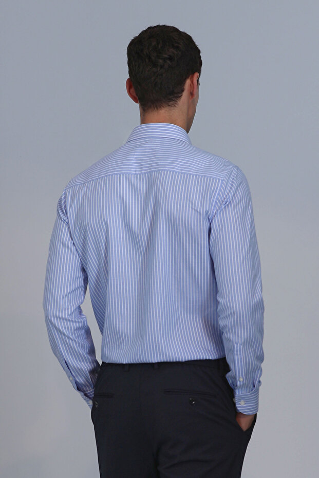 Strıt Erkek Basic Gömlek Slim Fit Mavi - 6