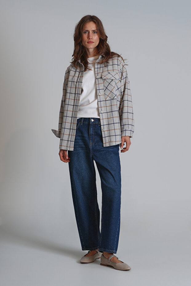 Nelson Kadın Gömlek Regular Fit Gri - 2