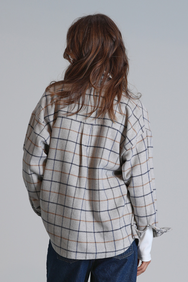 Nelson Kadın Gömlek Regular Fit Gri - 6